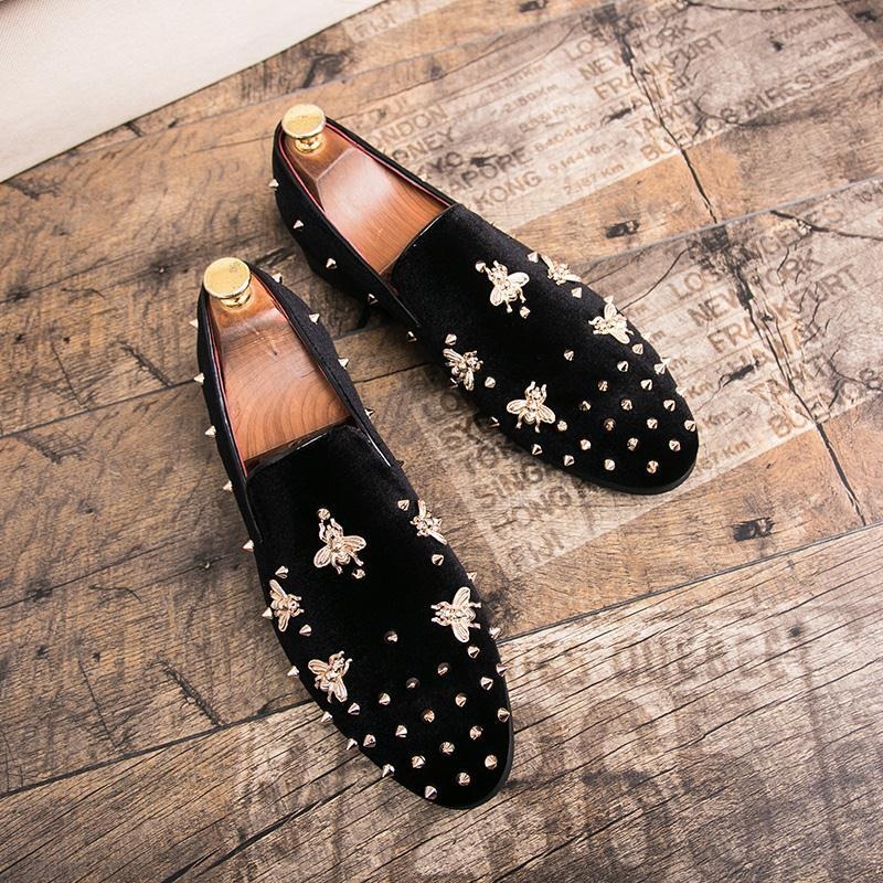 Men Shoes Official - Мужские модельные туфли с заклепками, красные,