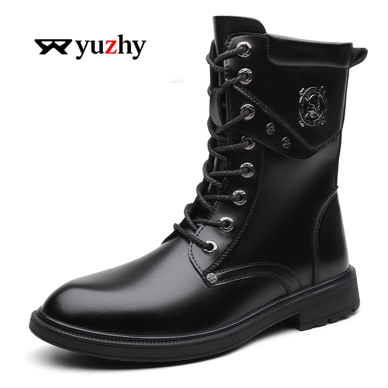 Men'S Shoes Black And White - Унисекс ботинки на платформе с массивной