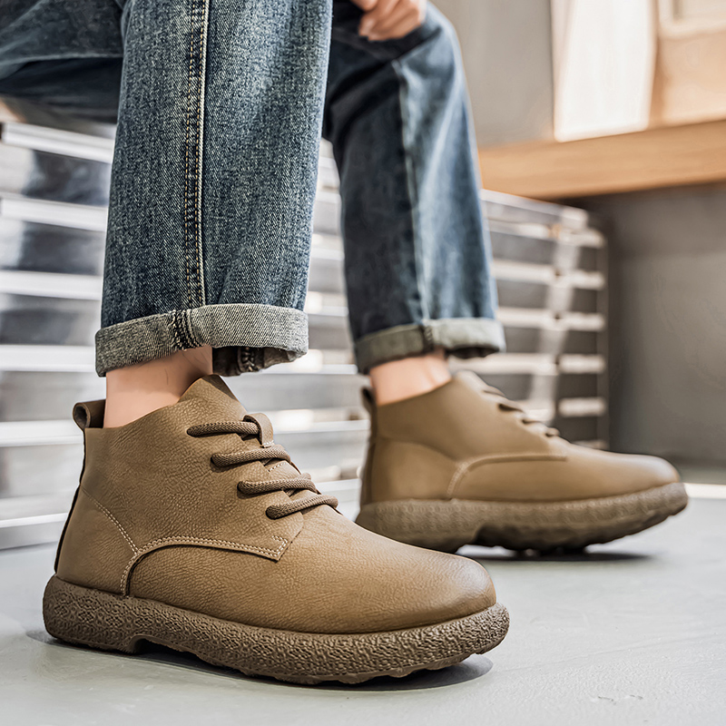 Men'S Shoes Dq - Мужские ботильоны Коричневые короткие ботинки Роскошная