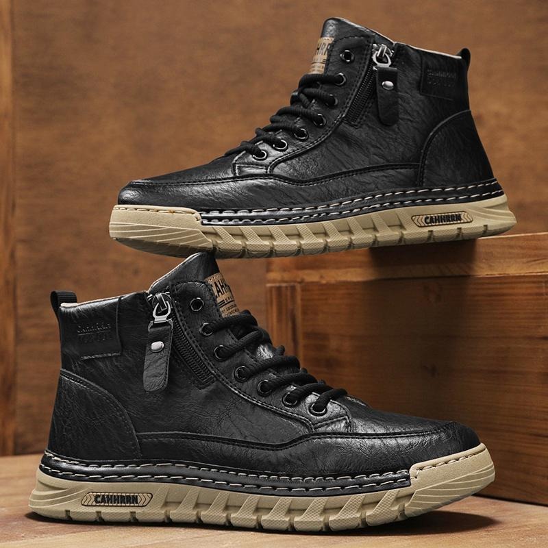 Мужские кожаные высокие ботинк – обзор и цена Men'S Shoes Dq