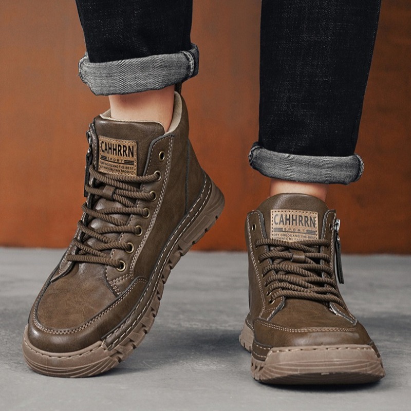 Мужские кожаные высокие ботинк – обзор и цена Men'S Shoes Dq