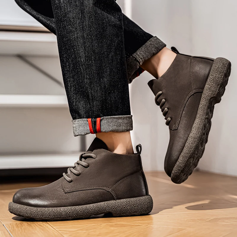 Мужские ботильоны Коричневые к – обзор и цена Men'S Shoes Dq