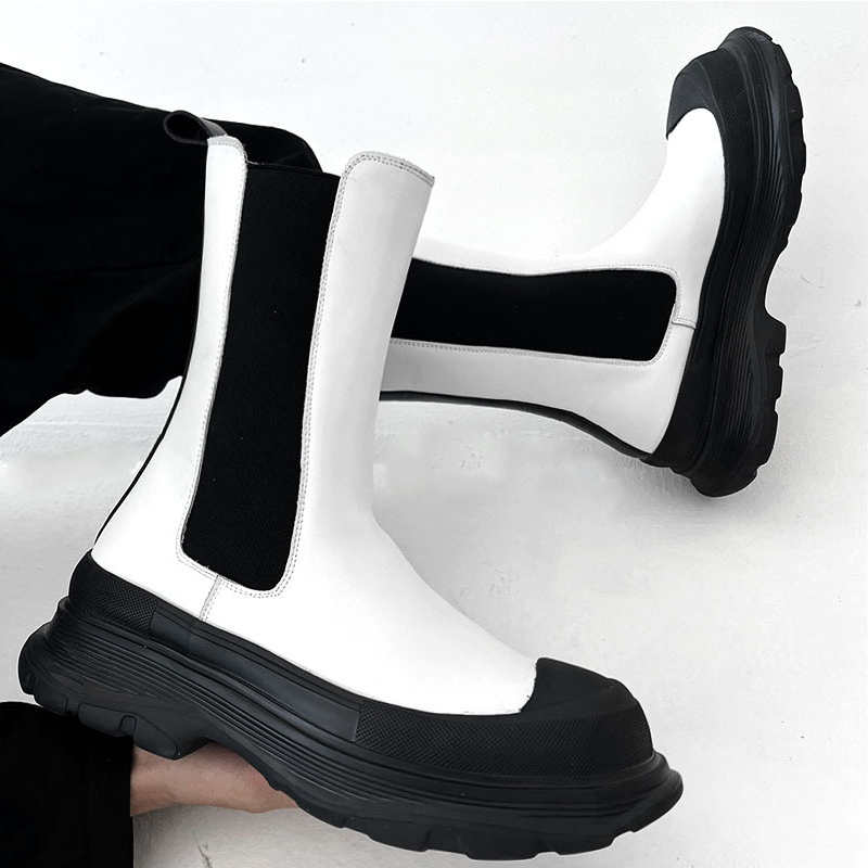 Мужские модные панк-ботинки че – обзор и цена Men'S Shoes Black And White