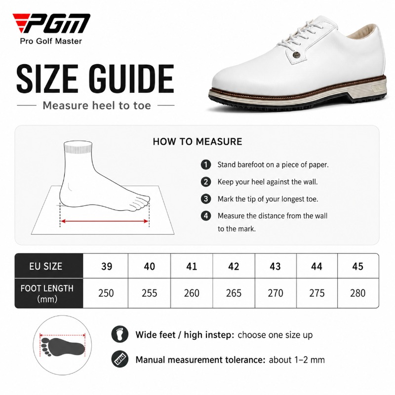 Мужские туфли для гольфа PGM и – обзор и цена Men Shoes Eu To Us